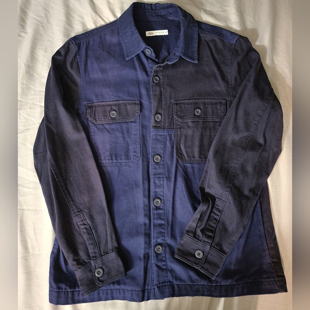 Zara Color Block Denim Jacket, Men's